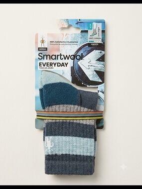 Smartwool Everyday Striped Merino Socks – Blue, Light Blue, Gray